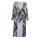 Maxbell Sexy Tie Dyed One Piece Lace Up Swimsuit Cover Up Set Maxi Beach Dress S #3