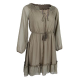 Maxbell Bohemian Solid Chiffon Dress Off-Shoulder Mini Beach Sundress XL Green
