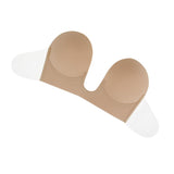 Maxbell Invisible Push Up Bra Strapless Bra Sticky Silicone Deep U Cup D Flesh color