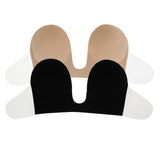 Maxbell Invisible Push Up Bra Strapless Bra Sticky Silicone Deep U Cup D Flesh color