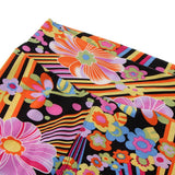 Maxbell Women Printed Capri Legging 3/4 Length Skinny Yoga Pants L Floral