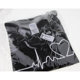 Maxbell Men's Summer Casual Beating Heart Print O Neck Short Sleeve T-Shirt  S Black