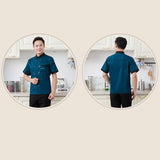 Chef Jacket Uniform Short Sleeve Hotel Kitchen Apparel Cook Coat M Blue