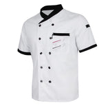 Maxbell Chef Jacket Uniform Short Sleeve Hotel Kitchen Apparel Cook Coat 2XL White
