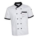 Maxbell Chef Jacket Uniform Short Sleeve Hotel Kitchen Apparel Cook Coat 2XL White