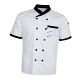 Maxbell Chef Jacket Uniform Short Sleeve Hotel Kitchen Apparel Cook Coat 2XL White