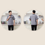 Maxbell Chef Jacket Uniform Short Sleeve Hotel Kitchen Apparel Cook Coat M Gray