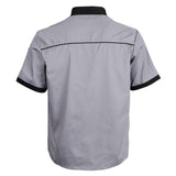 Maxbell Chef Jacket Uniform Short Sleeve Hotel Kitchen Apparel Cook Coat M Gray