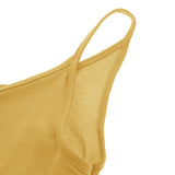 Maxbell Women Sleeveless V Neck Loose Beach Tank Maxi Dress with Pockets Yellow L