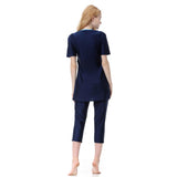 Maxbell Muslim Women Swimwear Swimsuit Short Sleeve Islamic Beachwear Burkini 2XL Navy Blue