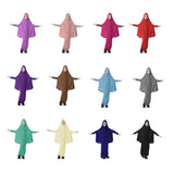 Maxbell Girl Muslim Islamic Long Sleeve Two-Piece Prayer Dress Abaya Light Purple XL