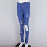 Maxbell Women Ripped Distressed Slim Fit Stretch Skinny Denim Pants Jeans Legging L