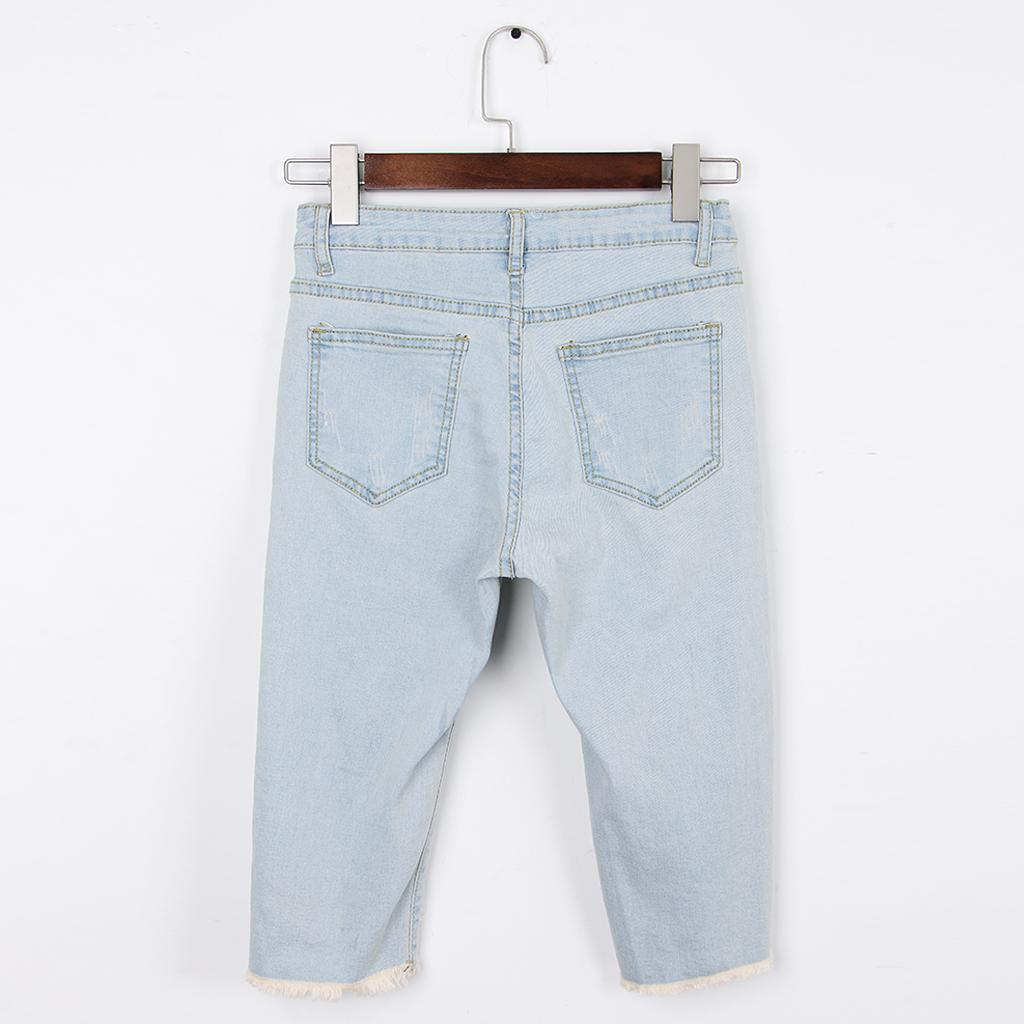 Maxbell Lady Large Hole Destroyed Ripped Shorts Denim Hot Pants Jeans 2XL Retro blue