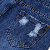 Maxbell High Waisted Ripped Denim Skirt Distressed Jean Skirt Slim Fit M Navy Blue