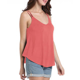 Maxbell Women Ladies Solid Sleeveless Strappy Swing Camisole Vest Tank Top S Red