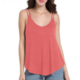 Maxbell Women Ladies Solid Sleeveless Strappy Swing Camisole Vest Tank Top S Red