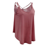 Maxbell Women Ladies Solid Sleeveless Strappy Swing Camisole Vest Tank Top S Red