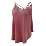 Maxbell Women Ladies Solid Sleeveless Strappy Swing Camisole Vest Tank Top M Red