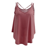 Maxbell Women Ladies Solid Sleeveless Strappy Swing Camisole Vest Tank Top M Red