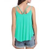 Maxbell Women Ladies Solid Sleeveless Strappy Swing Camisole Vest Tank Top S Blue
