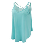 Maxbell Women Ladies Solid Sleeveless Strappy Swing Camisole Vest Tank Top S Blue