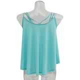 Maxbell Women Ladies Solid Sleeveless Strappy Swing Camisole Vest Tank Top S Blue
