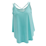 Maxbell Women Ladies Solid Sleeveless Strappy Swing Camisole Vest Tank Top S Blue