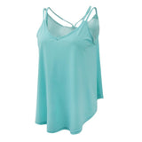 Maxbell Women Ladies Solid Sleeveless Strappy Swing Camisole Vest Tank Top XL Blue