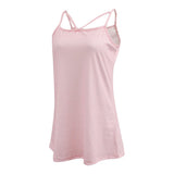 Maxbell Striped Strappy Cami Top Spaghetti Strap Vest Tank Summer Casual M Pink