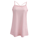Maxbell Striped Strappy Cami Top Spaghetti Strap Vest Tank Summer Casual M Pink