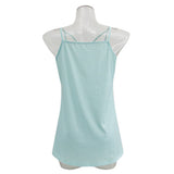 Maxbell Striped Strappy Cami Top Spaghetti Strap Vest Tank Summer Casual M Green