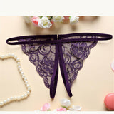 Maxbell Sexy Women Sheer Lace Bra Panties Thong Lingerie Set Nightwear Purple