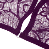 Maxbell Sexy Women Sheer Lace Bra Panties Thong Lingerie Set Nightwear Purple