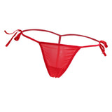 Maxbell Women's Bandage Sheer Solid G-string Briefs Panties T-back Underwear Red