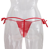 Maxbell Women's Bandage Sheer Solid G-string Briefs Panties T-back Underwear Red
