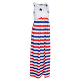 Maxbell Women Casual Stars and Stripes Prints Sleeveless Maxi Tank Dress 2XL Style 1