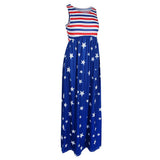 Maxbell Women Casual Stars and Stripes Prints Sleeveless Maxi Tank Dress M Style 2