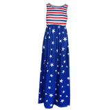 Maxbell Women Casual Stars and Stripes Prints Sleeveless Maxi Tank Dress M Style 2