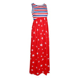 Maxbell Women Casual Stars and Stripes Prints Sleeveless Maxi Tank Dress M Style 3