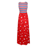 Maxbell Women Casual Stars and Stripes Prints Sleeveless Maxi Tank Dress XL Style 3