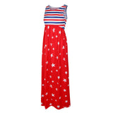 Maxbell Women Casual Stars and Stripes Prints Sleeveless Maxi Tank Dress XL Style 3