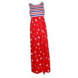 Maxbell Women Casual Stars and Stripes Prints Sleeveless Maxi Tank Dress XL Style 3