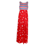 Maxbell Women Casual Stars and Stripes Prints Sleeveless Maxi Tank Dress XL Style 3