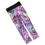 Women's Printed Splicing Geometric Yoga Pants Sport Skinny Pants Leggings S