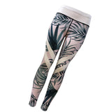 Maxbell Tropical Jungle Style Womens Yoga Leggings High Waist Elastic Sports Pants L