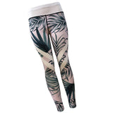 Maxbell Tropical Jungle Style Womens Yoga Leggings High Waist Elastic Sports Pants L