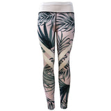 Maxbell Tropical Jungle Style Womens Yoga Leggings High Waist Elastic Sports Pants L
