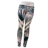 Maxbell Tropical Jungle Style Womens Yoga Leggings High Waist Elastic Sports Pants L