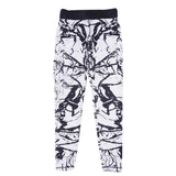 Maxbell Geometric Women Yoga Gym Leggings Compression Stretch Sports Pants XL White