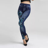 Women's Stretchy Butterfly Printed Leggings Skinny Pencil Seamless Pants XL